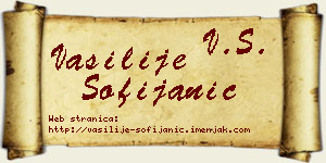 Vasilije Sofijanić vizit kartica